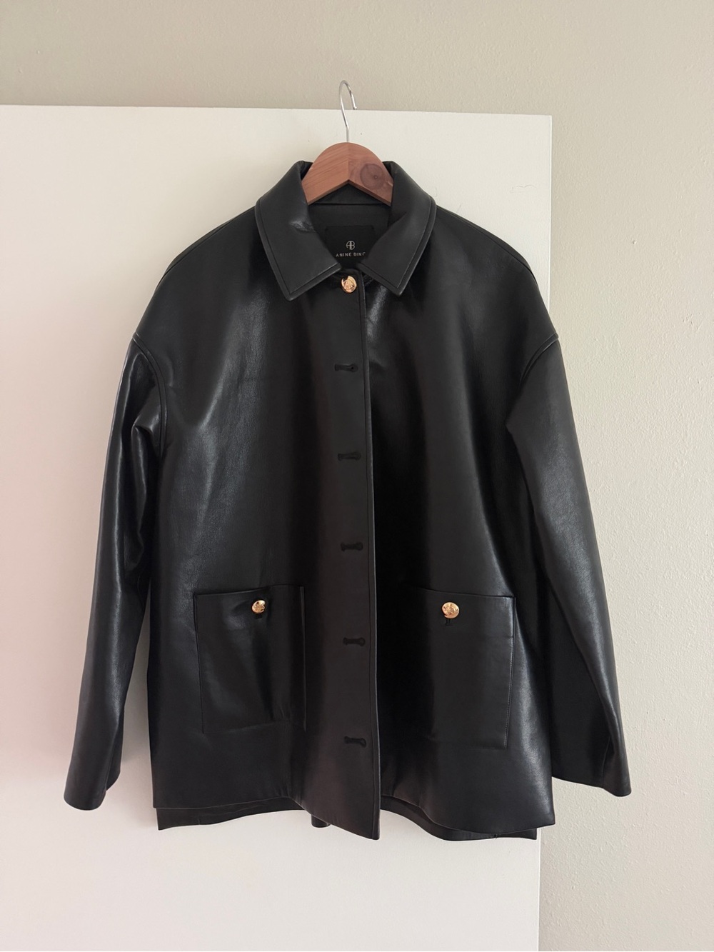 Anine Bing LUCA JACKET Black Recycled Leather - Picture 3 of 8